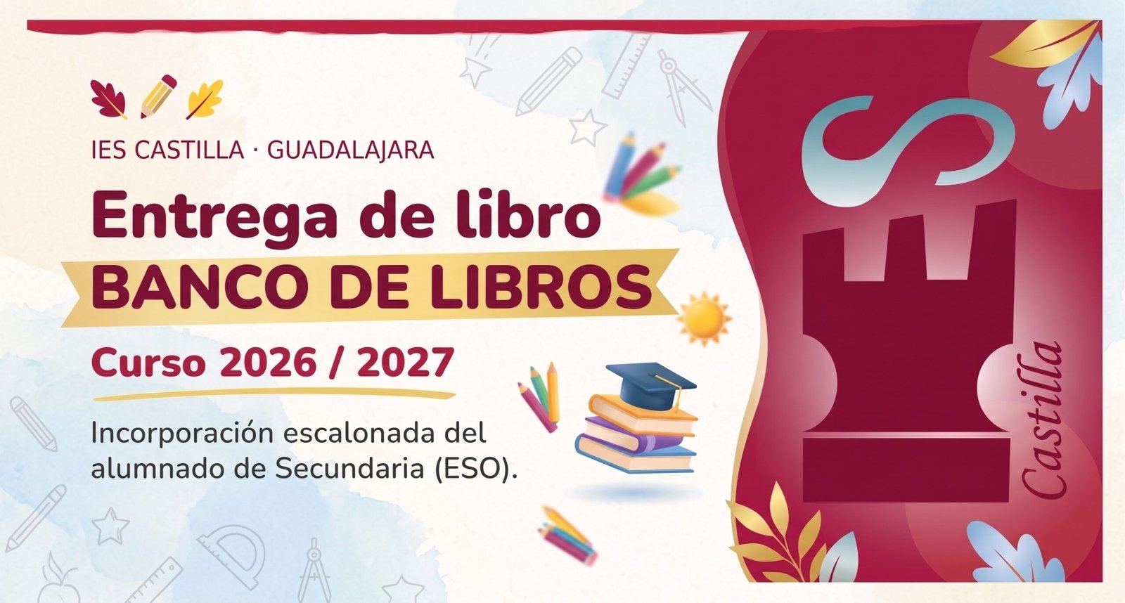 Entrega de libros · Banco de Libros 2026/2027 · IES Castilla Guadalajara